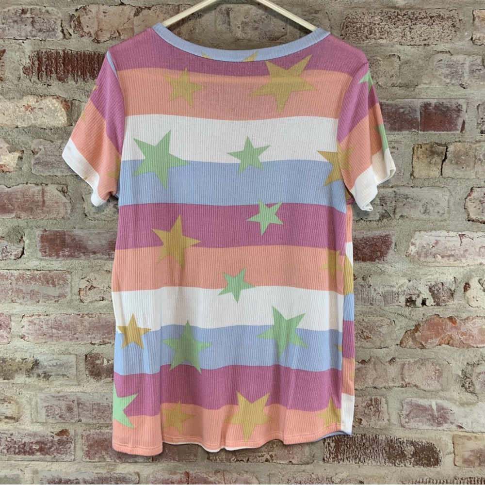 Stripes stars knot tee t-shirt large